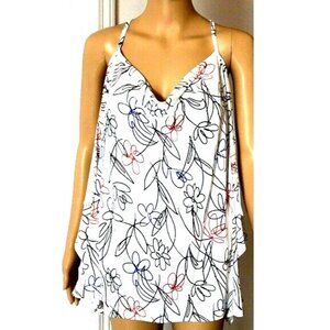 Jules & Leopold Women's Blouse Size SP Sketched Floral Design and Flared Hem NWT